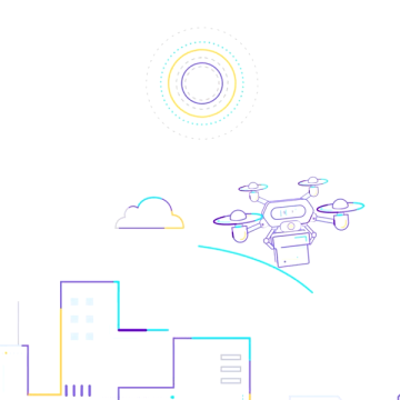 迅蚁无人机物流，线条数字化MG动画